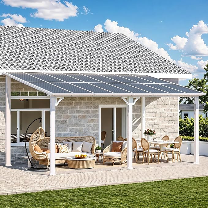 AECOJOY 16' x 8' White Gazebo Outdoor Pergola - Image 4