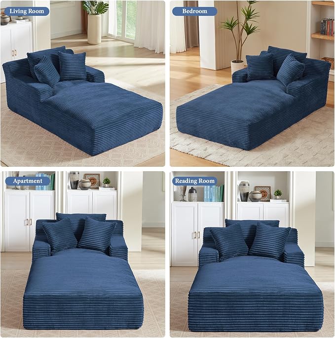 78.7" Chaise Lounge Chair Indoor, Oversized Boneless Couch Comfy Upholstered - Image 7