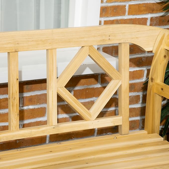Outsunny Wooden Patio Bench, Outdoor Garden Bench - Image 7