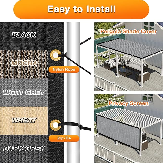 Artpuch Outdoor Pergola Shade Cover 16x21 FT Sun Shade Cloth - Image 5