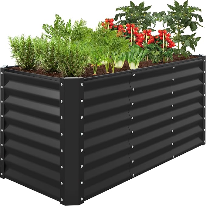 Best Choice Products 4x2x2ft Outdoor Metal Raised Garden Bed, Deep Root Box by BestChoiceProducts