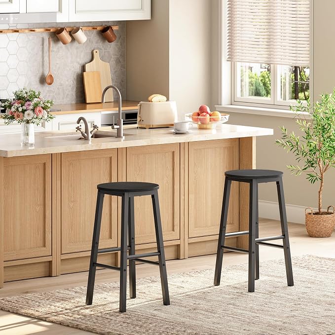 HOOBRO Bar Stools, Bar stools Set of 2, Counter Height Bar Stools, 24.8" - Image 5