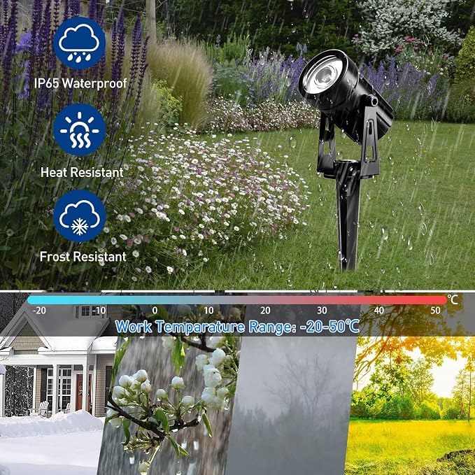 T-SUNUS Christmas Solar Landscape Spotlights Warm White 3000K Metal Lights - Image 2