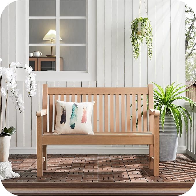 Psilvam 2-Person Poly Lumber Outdoor Bench - Image 2