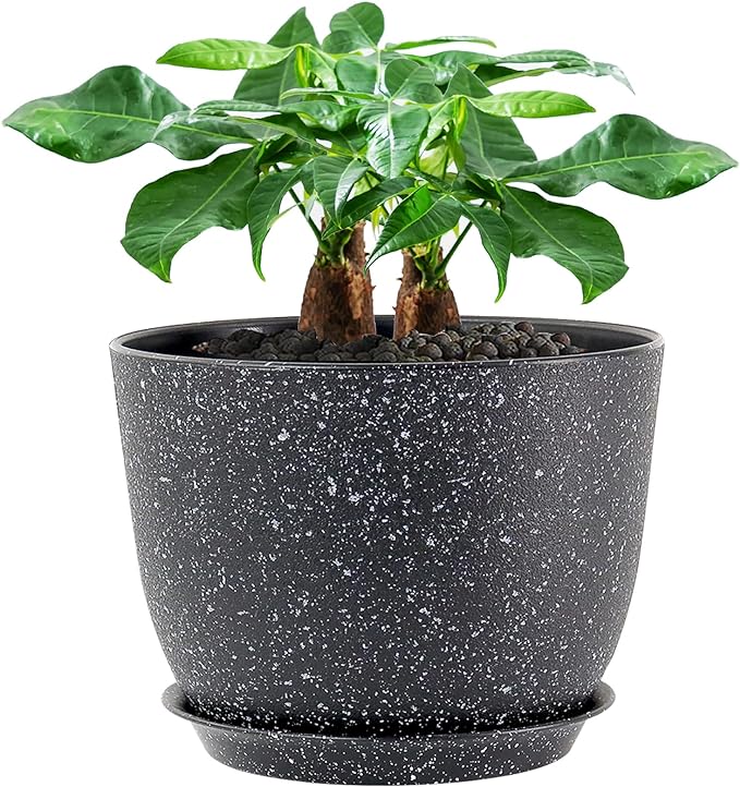 12inch Large Plant Pot, Modern Plastic Planter by UOUZ