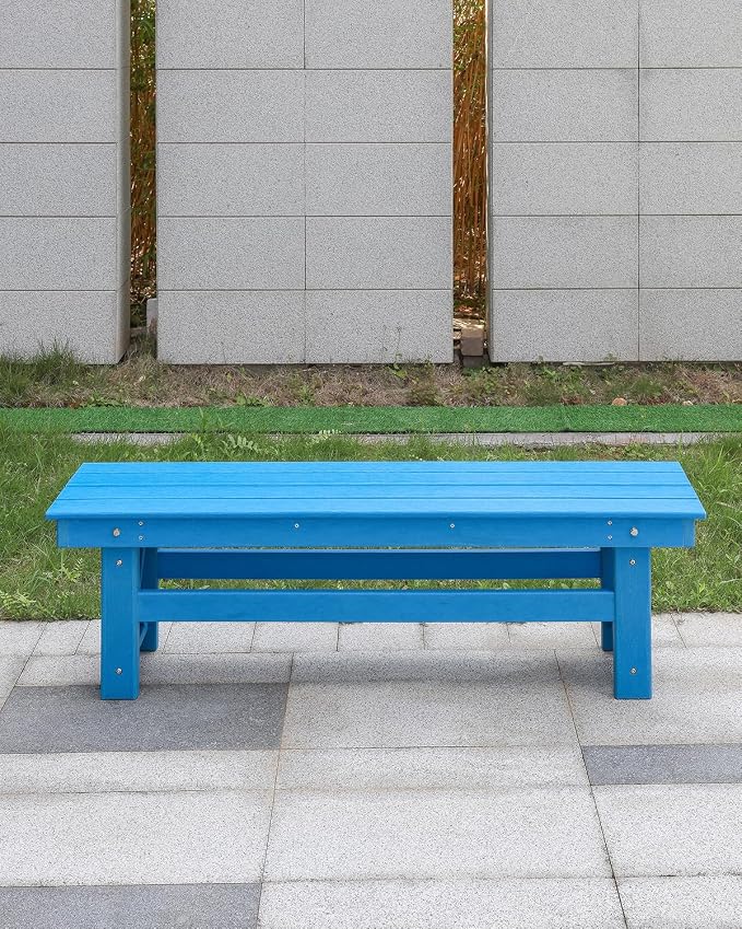 HDPE Outdoor Bench, Poly Lumber Adirondack Benches, All Weather HDPE Patio - Image 9