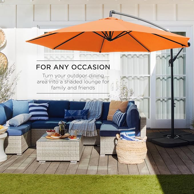 Best Choice Products 10ft Offset Cantilever Hanging Market Patio Umbrella - Image 3