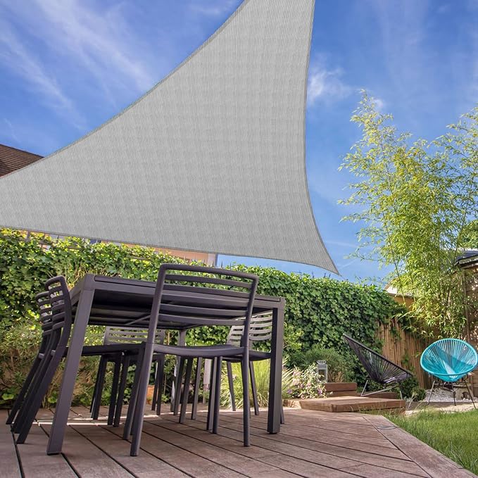 E&K Sunrise 5' x 5' x 5' Sun Shade Sail Triangle Canopy Shade Cover UV Block - Image 7