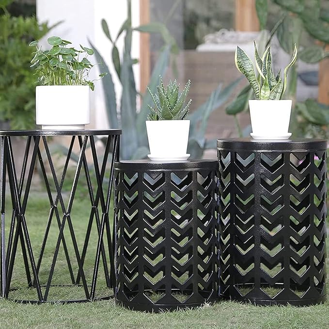 HFHOME Multifunctional Nesting Round Metal Coffee End Tables - Image 4