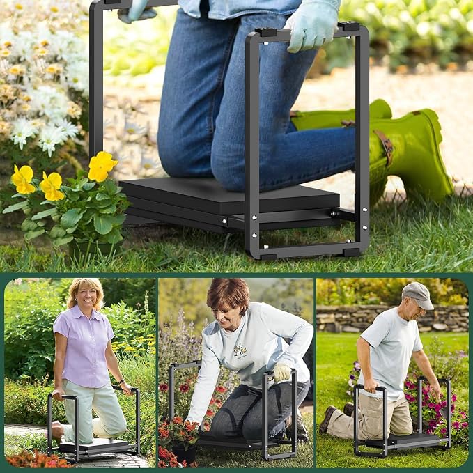 FLINTER Garden Kneeler and Seat, 10.2" Wider Heavy Duty Thick Gardening Bench - Image 6