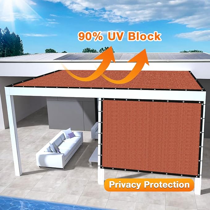 Artpuch 90% Sun Shade Cloth, 9 x 18 FT Pergola Shade Cover Canopy - Image 3