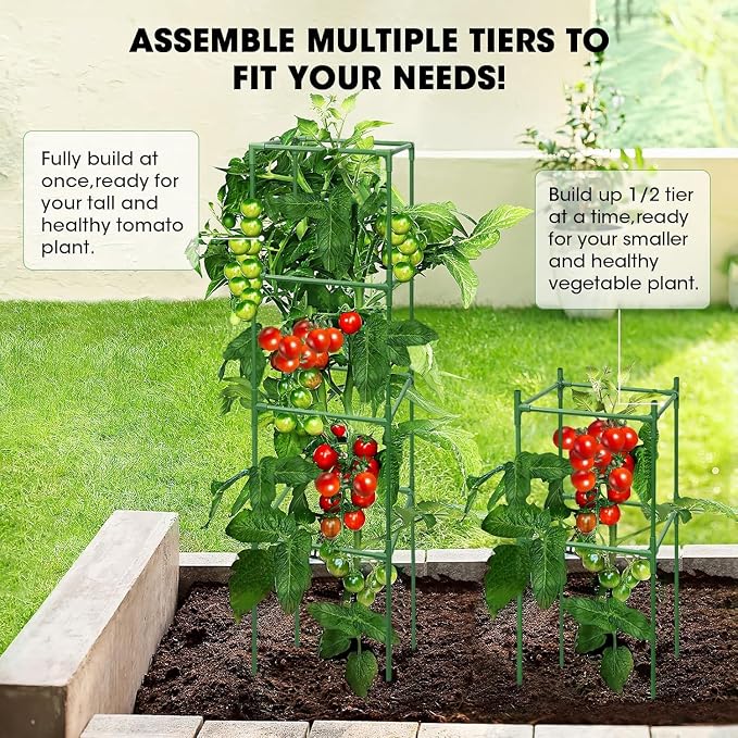 MQUPIN Tomato Cages, 3 Packs Square Tomato Cage - Image 8