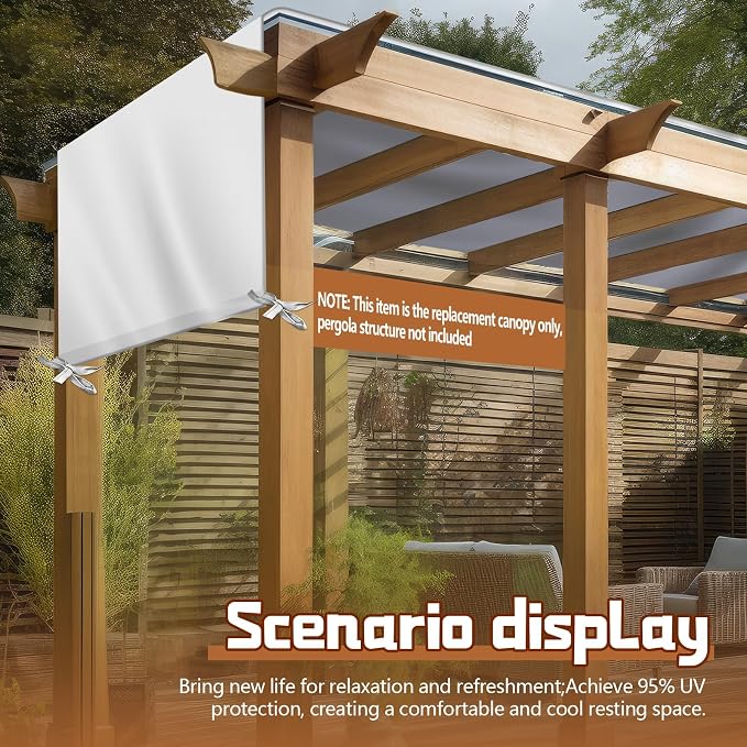 Universal Pergola Replacement Canopy Outdoor Canopy Shade Cover Waterproof - Image 7