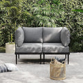 Sundale Outdoor 2 Pieces Metal Patio Furniture Set, Outdoor Sectional Sofa w/6 by SundaleOutdoor