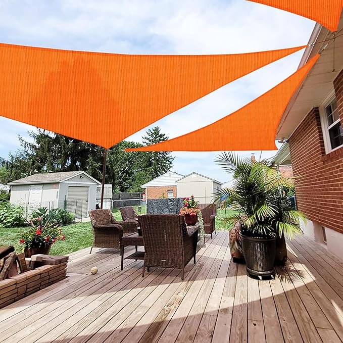 Patio Paradise 5' x 5' x 5' Sun Shade Sail Triangle Canopy Shade Cloth Fabric by Patio