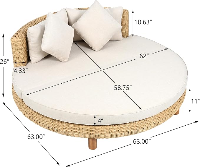Scott Living Jennie Outdoor Round Wicker Daybed - Image 2