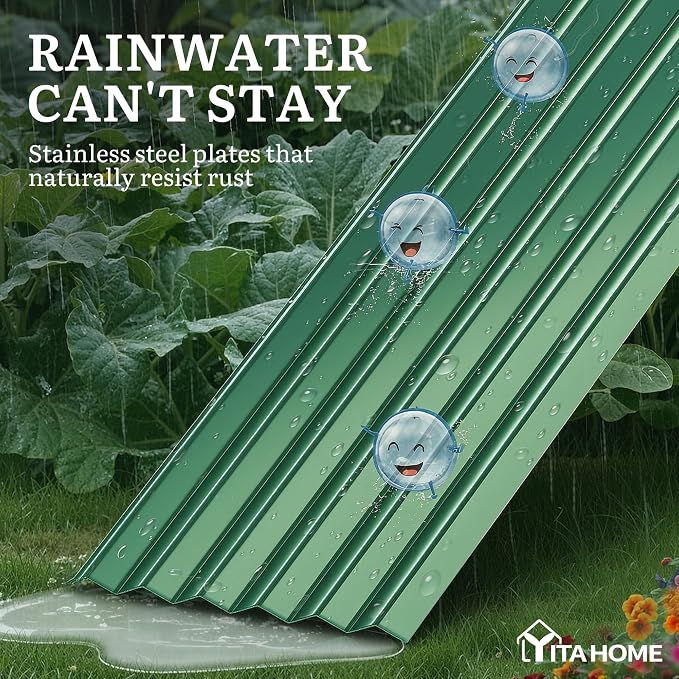 YITAHOME 6x3x1.5 ft Galvanized Raised Garden Bed Kit, Large Metal Planter Box - Image 4