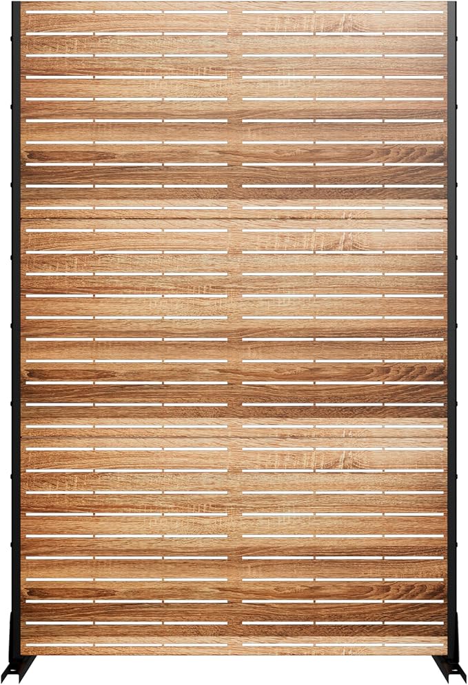 Casaphoria Metal Privacy Screen Outdoor, Wood Color - Image 7