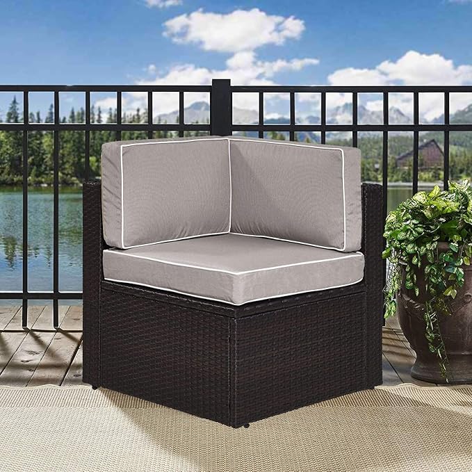 Crosley Furniture Palm Harbor Corner Outdoor Sectional Chair, Wicker Patio - Image 2