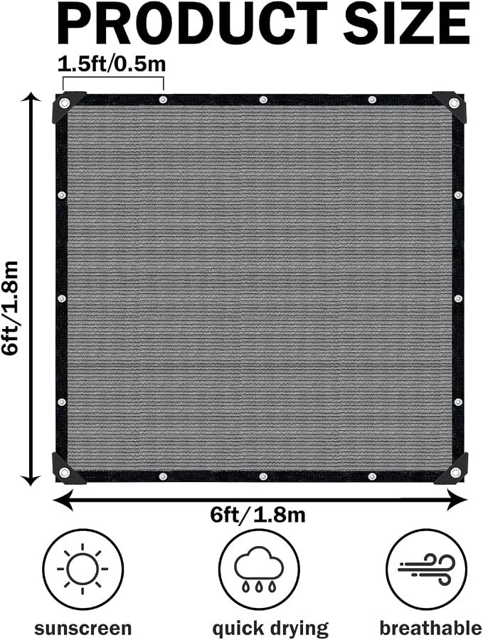 Grey Sun Shade Cloth, Pergola Shade Cover - Image 2