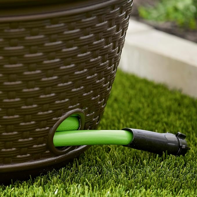 Suncast 2 Pack Decorative Wicker Garden Hose Holder Pot - Image 6