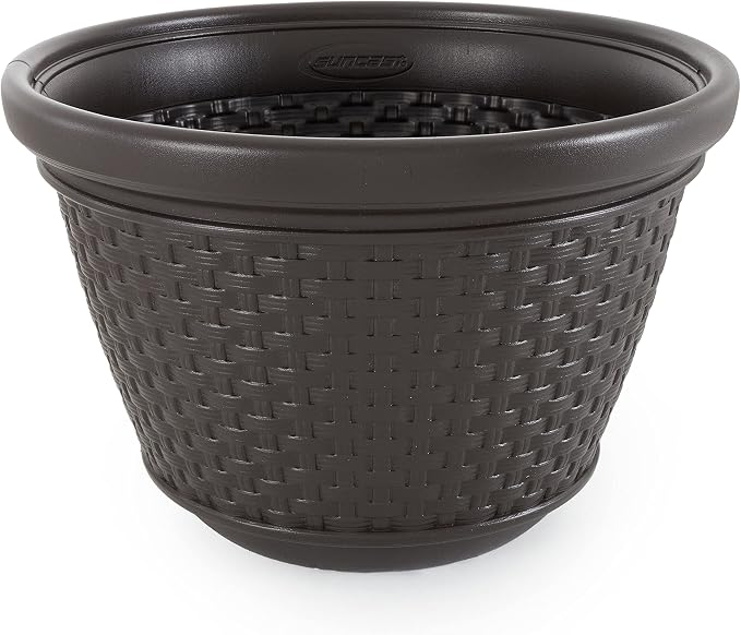 Suncast 6 Pack Decorative Wicker Garden Hose Holder Pot - Image 5