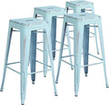 Flash Furniture Kai Commercial Grade 4 Pack 30" High Backless Distressed by FlashFurniture