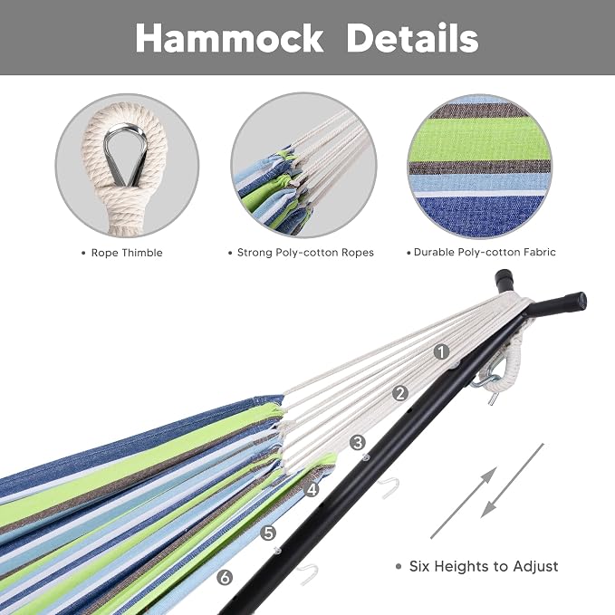 SUNCREAT 2-in-1 Convertible Backyard Fabric Hammock - Image 4