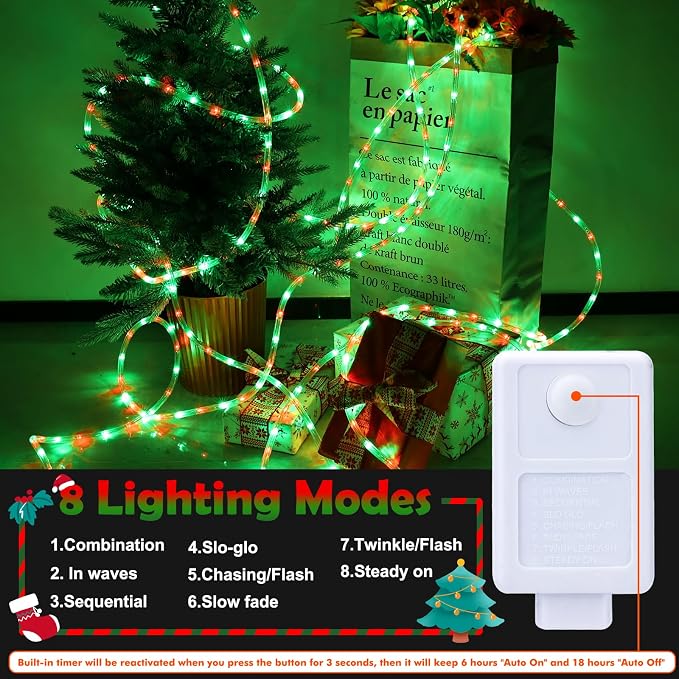200ft LED Rope Lights Outdoor, 1440 LED Connectable and Flexible Tube Lights - Image 3