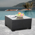 Rattaner Patio Furniture Wicker Coffee Table Outdoor Garden Square Side Table by Rattaner