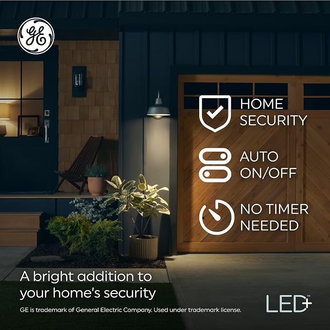 GE LED+ A19 Dusk to Dawn LED Light Bulbs, Automatic On/Off Outdoor Security - Image 5