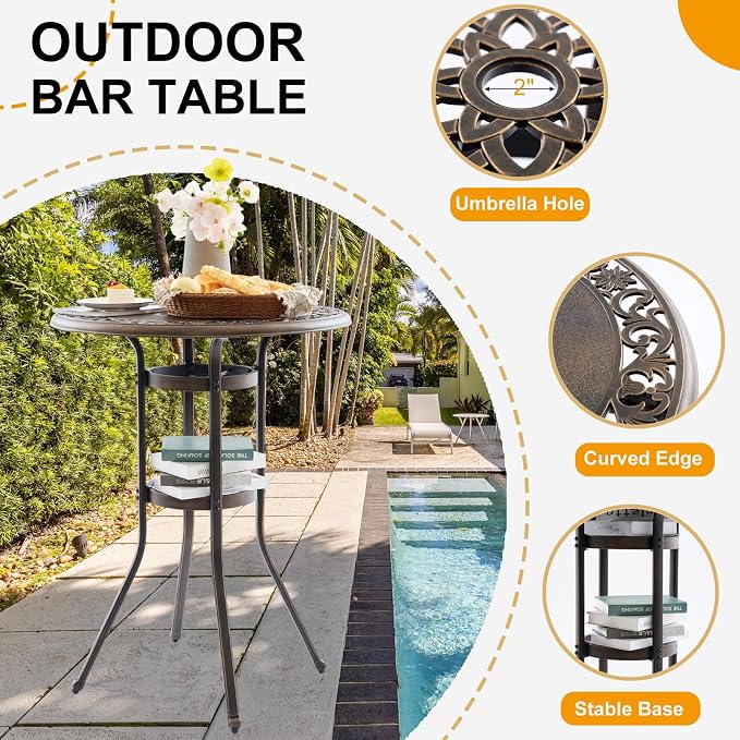 Bar Height Outdoor Table and Chairs - Image 5