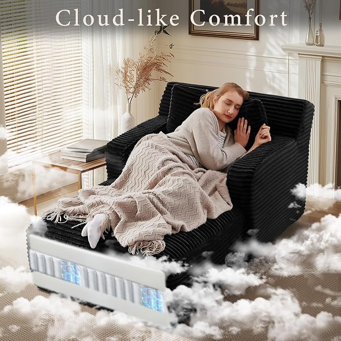 65.4" Chaise Lounge Chair Indoor, Oversized Boneless Chaise Lounge Comfy - Image 3
