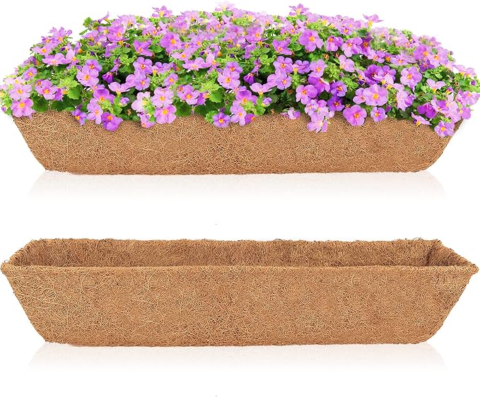 HFHOME 2Pcs 30" Trough Coco Fiber Replacement Liner, Natural 30 inches Window by HFHOME