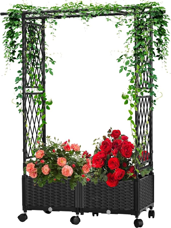 Planter with Trellis Raised Garden Beds, 4.5ft Tall with Screen Indoor Outdoor - Image 8