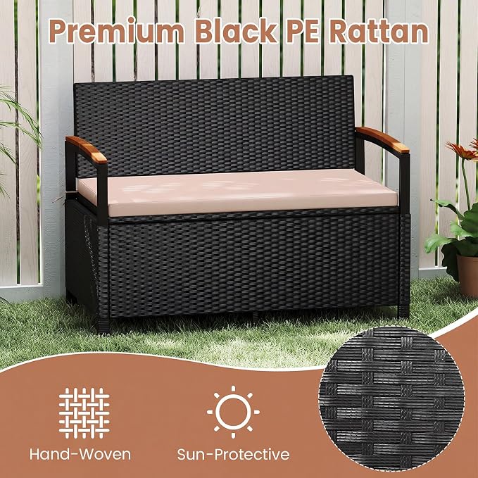 Tangkula 46 Gallon Outdoor Bench - Image 4
