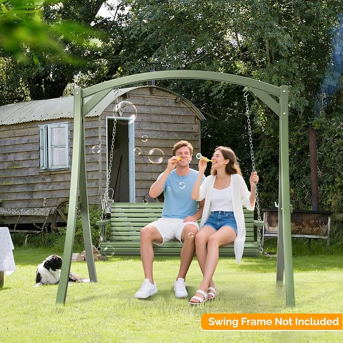 VINGLI Upgraded Patio Wooden Porch Swing - Image 6