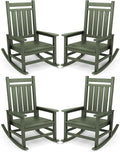 SERWALL Oversized Outdoor Rocking Chair Set of 4, HDPE Rocker by SERWALL