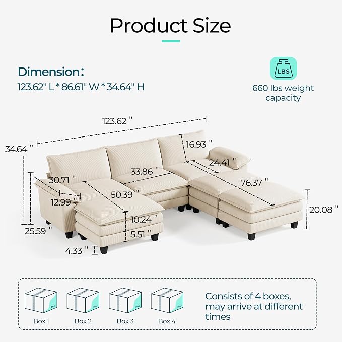 LINSY HOME Modular Sectional Sofa - Image 2