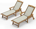 LUE BONA Chaise Lounge Chair Outdoor Set of 2, HDPS and HDPE Wicker Material by LUEBONA