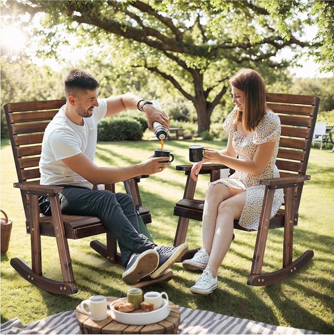 VINGLI Wooden Rocking Chair - Image 7