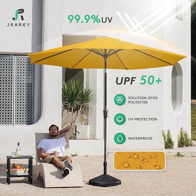 JEAREY 9FT Outdoor Patio Umbrella Market Umbrella - Image 3