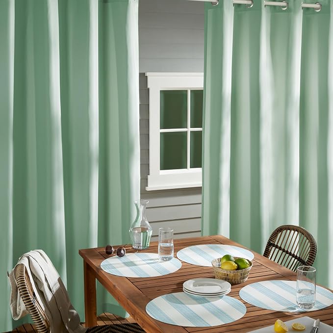 TOWN & COUNTRY BASICS Cabana Solid Heavyweight Indoor Outdoor Curtains - Image 4