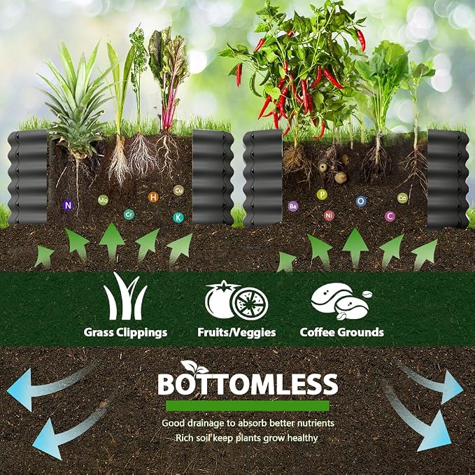 A ANLEOLIFE 2-Pack 4ft x 18” Tall Galvanized Raised Garden Beds Outdoor - Image 8