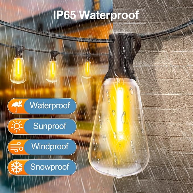 Outdoor String Led Patio Lights - 200Ft 60M Outside Waterproof Light ST38 - Image 3