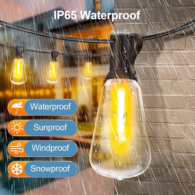 Outdoor String Led Patio Lights - 200Ft 60M Outside Waterproof Light - Image 6