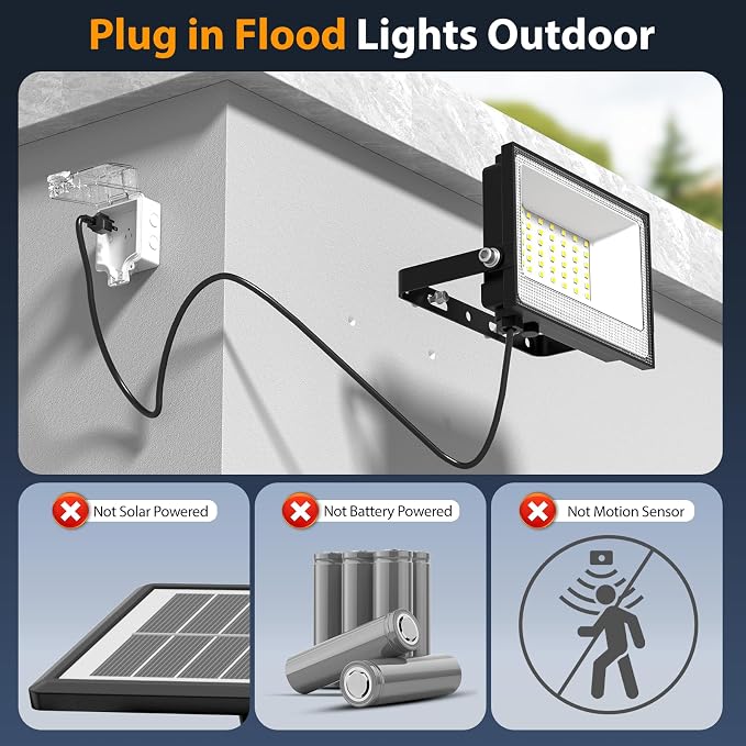 Onforu 40W Flood Lights Outdoor, 4000lm Bright LED Work Light - Image 2