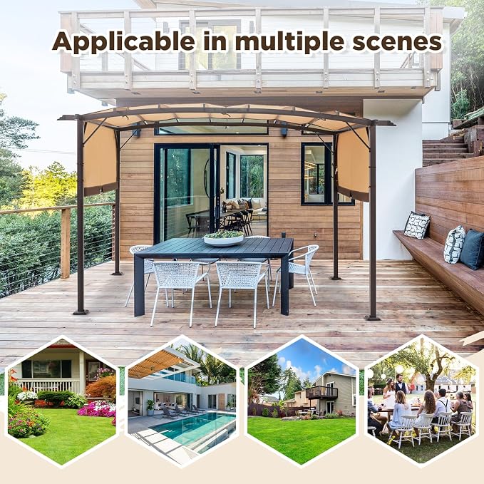 AECOJOY Pergola 9' x 12' Outdoor Pergolas, Pergolas and Gazebo Clearance - Image 6
