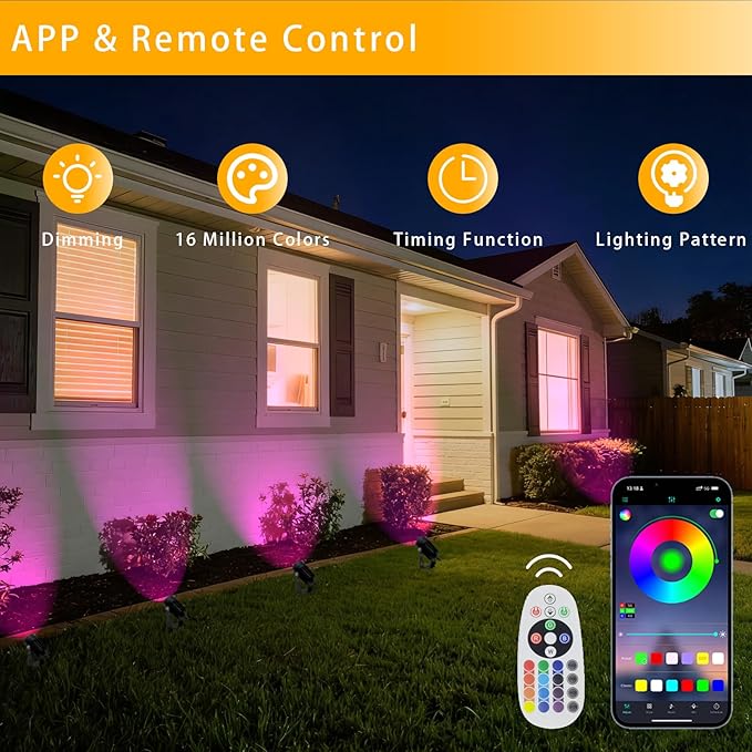 Smart RGB Low Voltage LED Spotlights, APP & Remote Control, Synchronous Dimming - Image 6