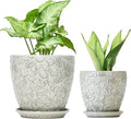 8 Inch + 6 Inch Retro Ceramic Planter Set of 2 by Bestseler